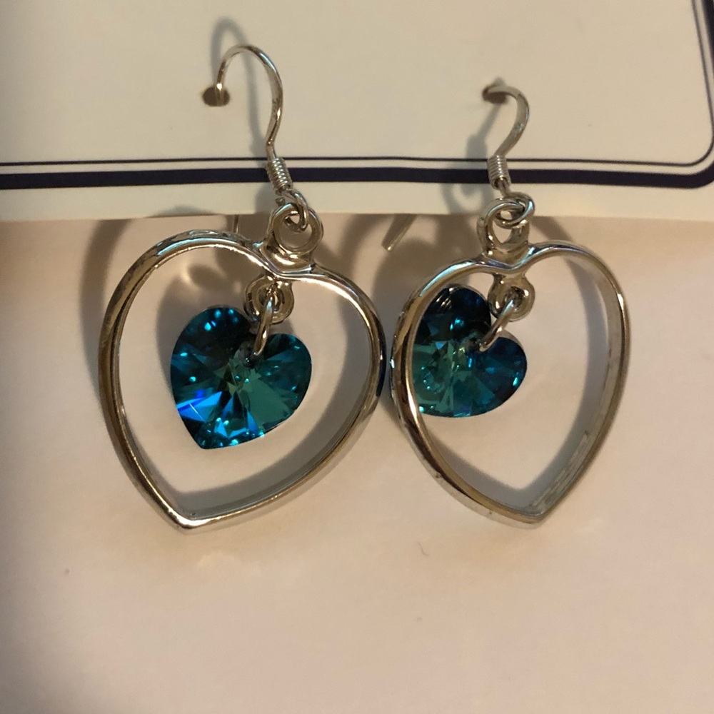 heart silver earring